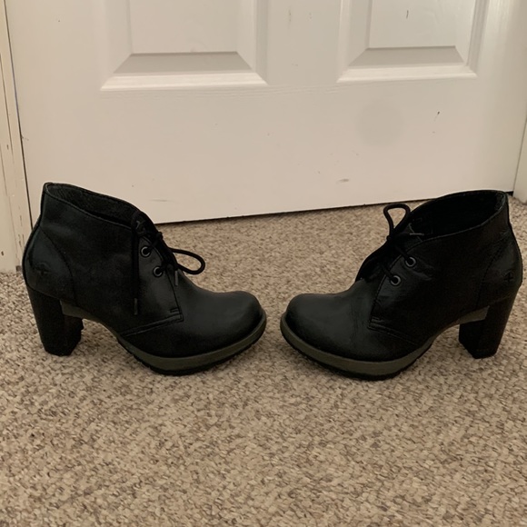 Dr Martens black leather platform lace up Oxford chunky heel shoes sz 6 - Picture 3 of 8